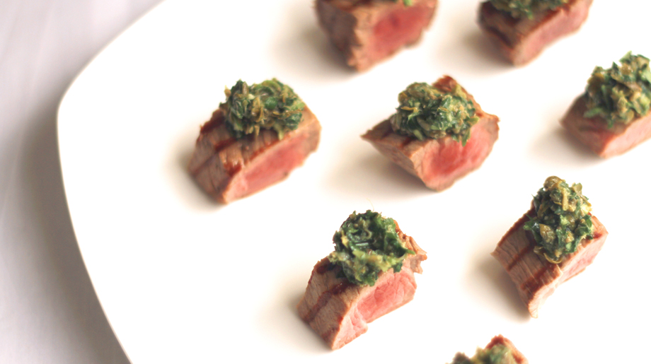 Grilled fillet of beef with salsa verde