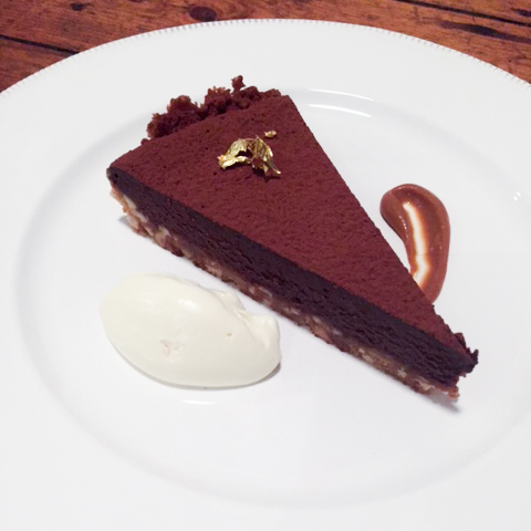 Chocolate, peanut and salted caramel tart